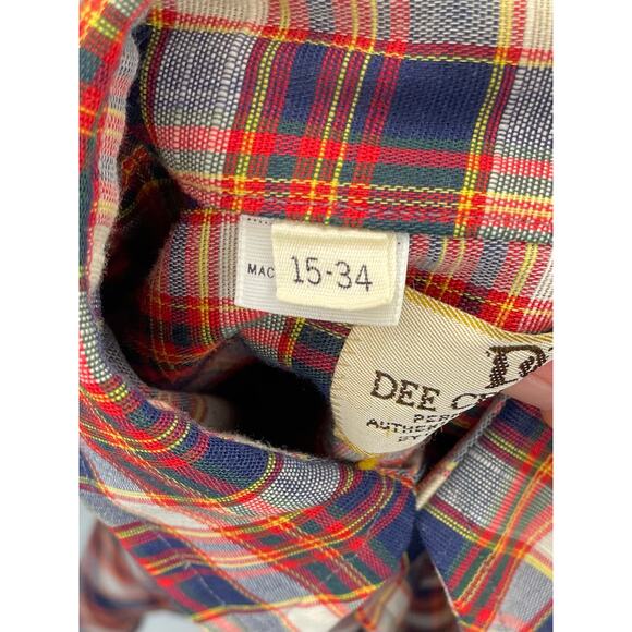 Vintage Dee Cee Pearl Snap Shirt Made in USA Plaid Western Sz 15-34 Unisex Fit - Picture 7 of 9